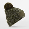 Ramble Patch Pom Beanie winter hat - B331:Moss Green Twist, 50% polyester / 50% acrylic, lining: 100% polyester, One Size